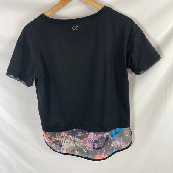 Calia Mixed Media Short Sleeve Black Top size small - Picture 6 of 7